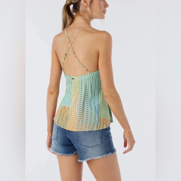 O'Neill Patchwork Print Flowy Top 
 Boho Minimalist Surfer Summer 
Size Medium - Picture 4 of 10